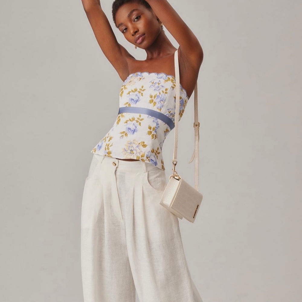 Last one‼️ Reformation Evelyn linen top sz 12 - Picture 2 of 3